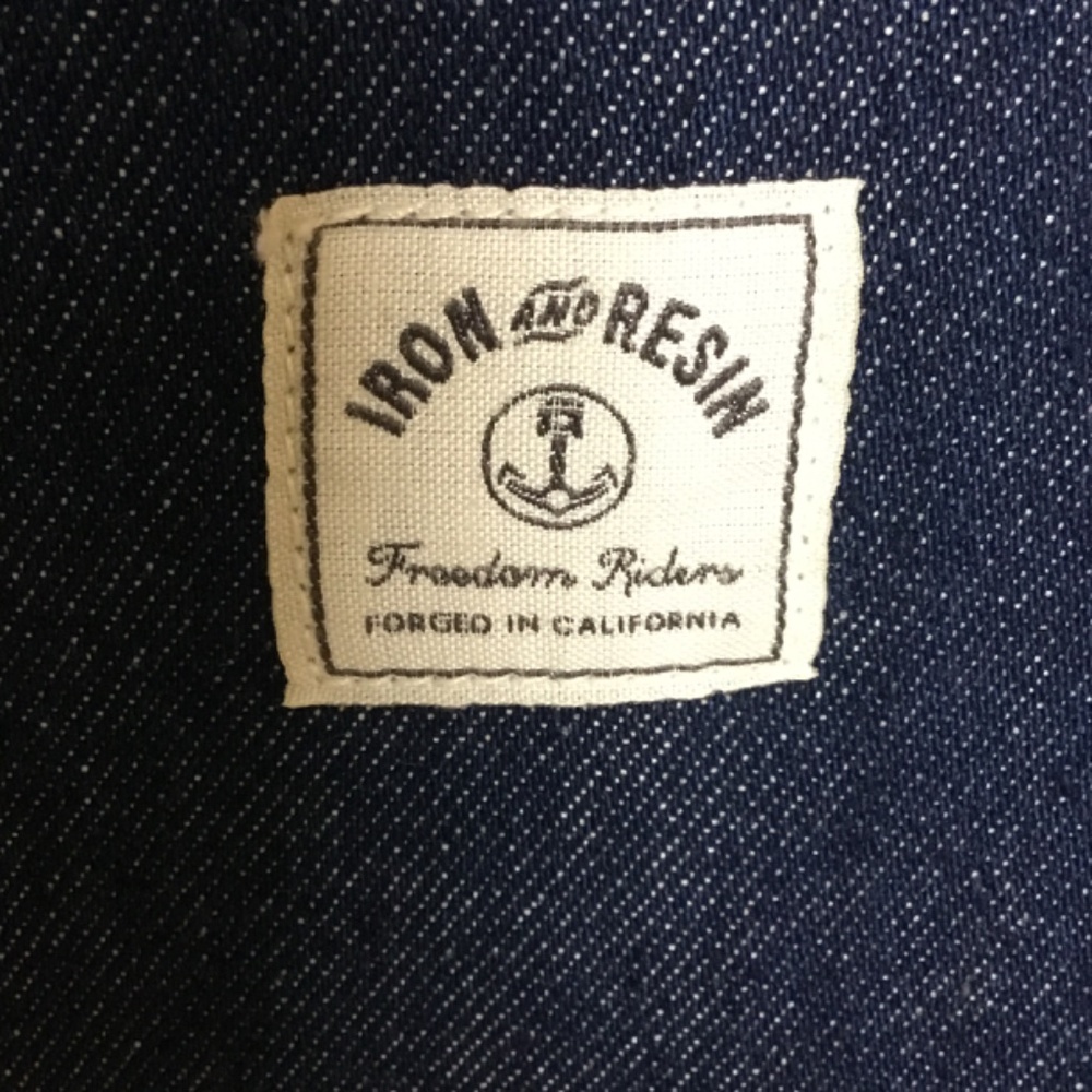 Iron & Resin Navy Blue Field Jacket with Tan Collar - Picture 15 of 16